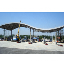 Low Cost Steel Structure Gas Station Canopy Highway Toll Gate Roof Space Frame Construction